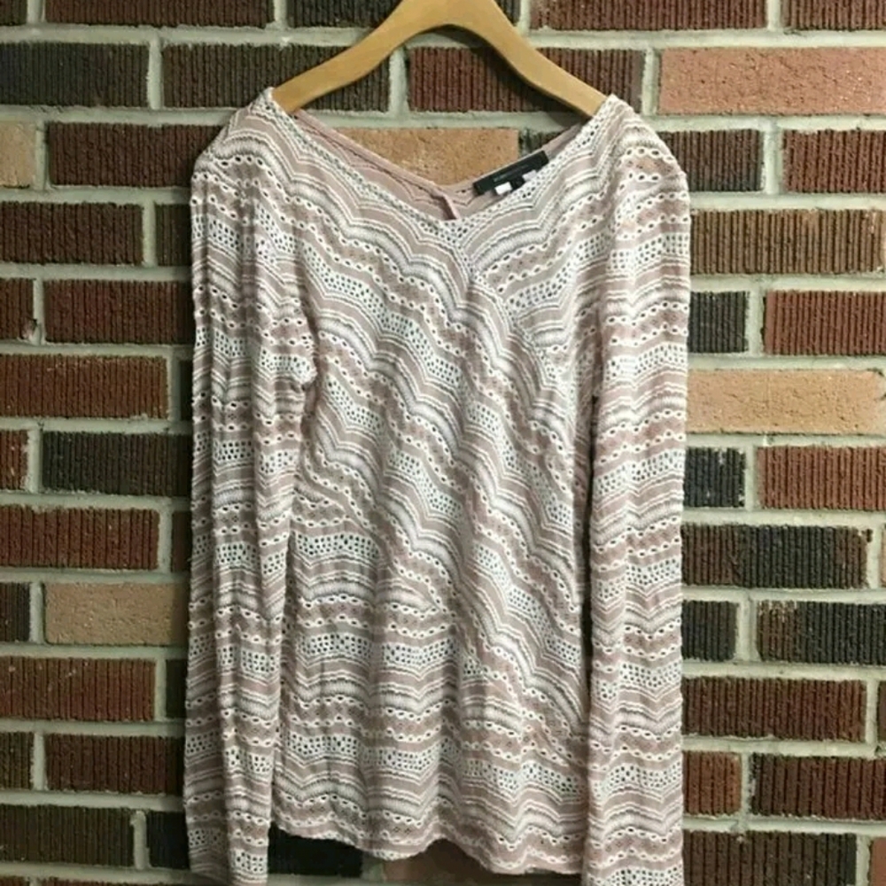 BCBGMAXAZRIA Womens Size L Coral Solid Blouse